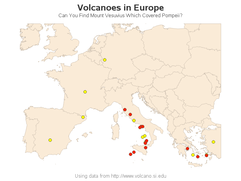 Map Of Volcanoes In Europe United States Map