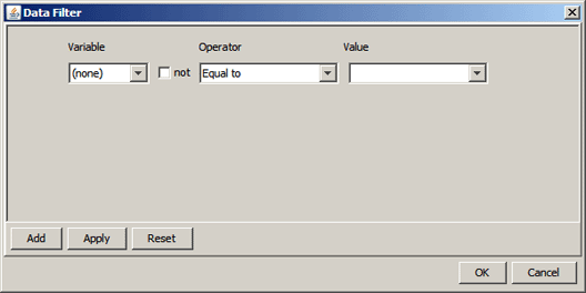 The Data Filter Dialog Box