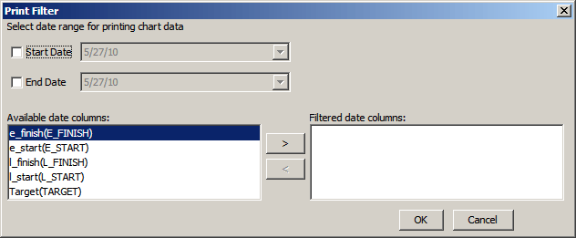 The Print Filter Dialog Box