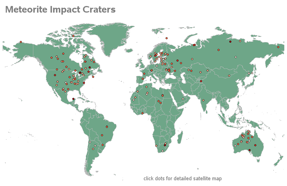 Meteorite Impact Map Meteorite Impact Map