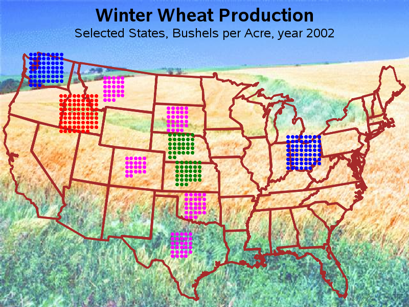 2002 Wheat Yield Per Acre SAS Graph Gmap