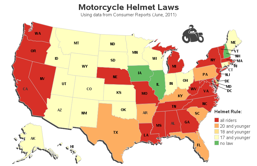For those of you thinking about moving to Florida because it the "free ... - Motorcycle Helmet Laws