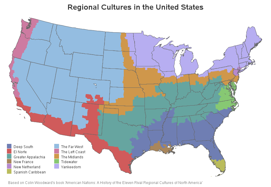 Deep map. Regions of USA. Cultural Regions of the USA. Us Map Regions. West Region of United States.